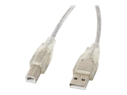 Lanberg - Kabel USB - USB (M) do USB Typ B (M) - USB 2.0 - 1.8 m - przezroczysty