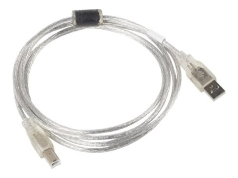 Lanberg - Kabel USB - USB (M) do USB Typ B (M) - USB 2.0 - 1.8 m - przezroczysty