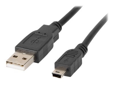 Lanberg - Kabel USB - USB (M) do mini USB typ B (M) - USB 2.0 - DC 300 V - 1.8 m - czarny
