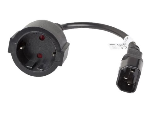 Lanberg - Kabel zasilający - IEC 60320 C14 do power CEE 7/7 (F) - 10 A - 20 cm - czarny