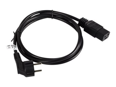 Lanberg - Kabel zasilający - power CEE 7/7 (M) kątowe do IEC 60320 C19 - 16 A - 1.8 m - czarny