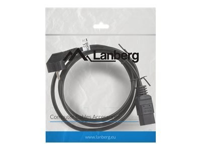 Lanberg - Kabel zasilający - power CEE 7/7 (M) kątowe do IEC 60320 C19 - 16 A - 1.8 m - czarny