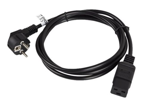 Lanberg - Kabel zasilający - power CEE 7/7 (M) kątowe do IEC 60320 C19 - 16 A - 1.8 m - czarny