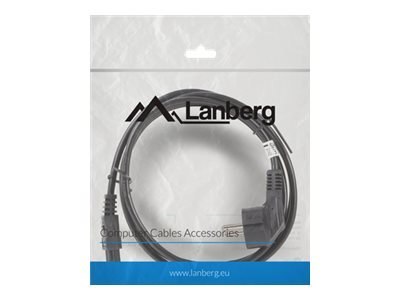 Lanberg - Kabel zasilający - power CEE 7/7 (M) kątowe do IEC 60320 C5 - 1.8 m - czarny