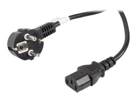 Lanberg - Kabel zasilający - power CEE 7/7 (M) kątowe do power IEC 60320 C13 - 10 A - 10 m - czarny
