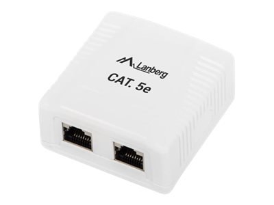 Lanberg OS5-0002-W - Gniazdko informatyczne - CAT 5e - STP - RJ-45 X 2 - biały