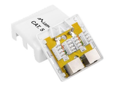 Lanberg OS5-0002-W - Gniazdko informatyczne - CAT 5e - STP - RJ-45 X 2 - biały