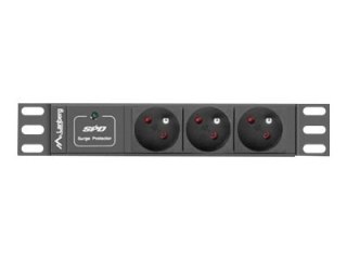 Lanberg PDU-03E-0200-BK - Jednostka dystrybucji zasilania (montowany w stojaku) - AC 230 V - 4000 wat - wejście: CEE 7/4 / CEE 7