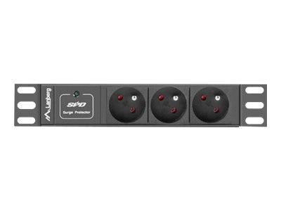 Lanberg PDU-03E-0200-BK - Jednostka dystrybucji zasilania (montowany w stojaku) - AC 230 V - 4000 wat - wejście: CEE 7/4 / CEE 7