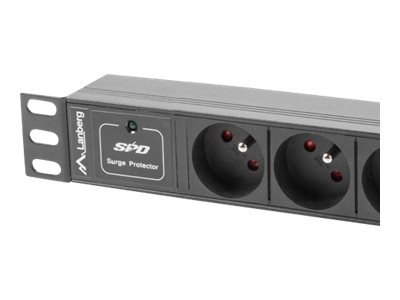 Lanberg PDU-03E-0200-BK - Jednostka dystrybucji zasilania (montowany w stojaku) - AC 230 V - 4000 wat - wejście: CEE 7/4 / CEE 7