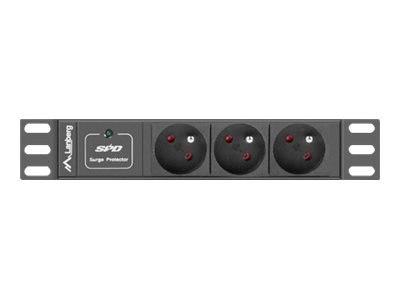 Lanberg PDU-03E-0200-IEC-BK - Jednostka dystrybucji zasilania (montowany w stojaku) - AC 230 V - 2500 wat - wejście: IEC 60320 C