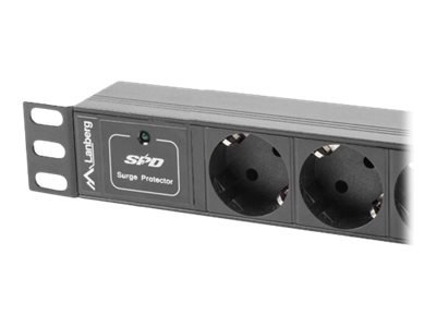 Lanberg PDU-03F-0200-BK - Jednostka dystrybucji zasilania (montowany w stojaku) - AC 230 V - 4000 wat - wejście: CEE 7/4 / CEE 7