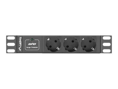 Lanberg PDU-03F-0200-BK - Jednostka dystrybucji zasilania (montowany w stojaku) - AC 230 V - 4000 wat - wejście: CEE 7/4 / CEE 7