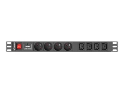 Lanberg PDU-04E04I-0200-IEC-BK - Jednostka dystrybucji zasilania (montowany w stojaku) - AC 220-250 V - 2500 wat - 1 faza - wejś