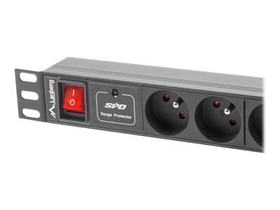 Lanberg PDU-04E04I-0200-IEC-BK - Jednostka dystrybucji zasilania (montowany w stojaku) - AC 220-250 V - 2500 wat - 1 faza - wejś