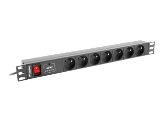 Lanberg PDU-07E-0200-BK - Jednostka dystrybucji zasilania (montowany w stojaku) - AC 220-250 V - 4000 wat - 1 faza - wejście: Ty