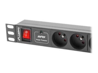 Lanberg PDU-07E-0200-IEC-BK - Jednostka dystrybucji zasilania (montowany w stojaku) - AC 220-250 V - 2500 wat - 1 faza - wejście