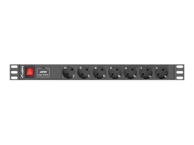 Lanberg PDU-07F-0200-IEC-BK - Jednostka dystrybucji zasilania (montowany w stojaku) - AC 220-250 V - 2500 wat - 1 faza - wejście