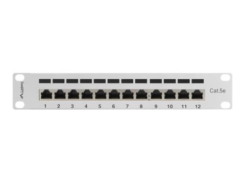 Lanberg PPF5-9012-S - Krosownica - do montażu na stelażu - CAT 5e - STP - RJ-45 X 12 - szary, RAL 7035 - 1U - 10"