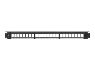 Lanberg PPKS-1024-B - Panel krosowniczy (zatyczka) - do montażu na stelażu - czarny - 1U - 19" - 24 porty