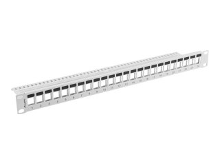 Lanberg PPKS-1024-S - Panel krosowniczy (zatyczka) - do montażu na stelażu - szary - 1U - 19" - 24 porty