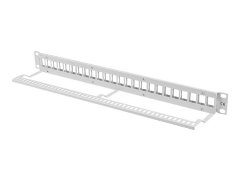 Lanberg PPKS-1024-S - Panel krosowniczy (zatyczka) - do montażu na stelażu - szary - 1U - 19" - 24 porty