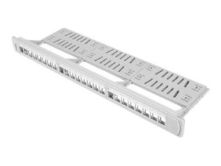Lanberg PPKS-1124-S - Panel krosowniczy (zatyczka) - do montażu na stelażu - szary - 1U - 19" - 24 porty