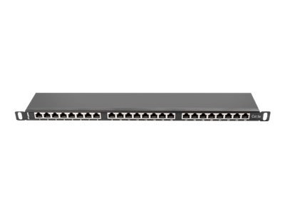Lanberg PPS5-0024-B - Krosownica - CAT 5e - STP - RJ-45 X 24 - RAL 9004, czarny - 0.5U - 19"