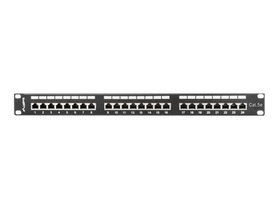 Lanberg PPS5-1024-B - Krosownica - CAT 5e - STP - RJ-45 X 24 - RAL 9004, czarny - 1U - 19"