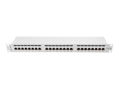 Lanberg PPS5-1024-S - Krosownica - do montażu na stelażu - CAT 5e - STP - RJ-45 X 24 - szary, RAL 7035 - 1U - 19"