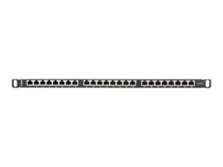 Lanberg PPS6-0024-B - Krosownica - CAT 6 - STP - RJ-45 X 24 - czarny, RAL 9004 - 0.5U - 19"