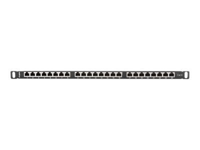 Lanberg PPS6-0024-B - Krosownica - CAT 6 - STP - RJ-45 X 24 - czarny, RAL 9004 - 0.5U - 19"