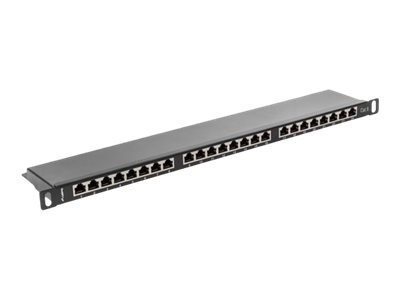 Lanberg PPS6-0024-B - Krosownica - CAT 6 - STP - RJ-45 X 24 - czarny, RAL 9004 - 0.5U - 19"