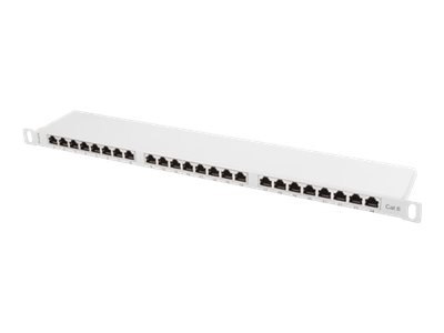 Lanberg PPS6-0024-S - Krosownica - do montażu na stelażu - CAT 6 - STP - RJ-45 X 24 - szary, RAL 7035 - 0.5U - 19"