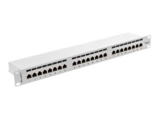 Lanberg PPS6-1024-S - Krosownica - CAT 6 - STP - RJ-45 X 24 - szary, RAL 7035 - 1U - 19"