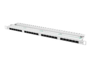 Lanberg PPU5-0024-S - Krosownica - do montażu na stelażu - CAT 5e - UTP - RJ-45 X 24 - RAL 7035, szary - 0.5U - 19"