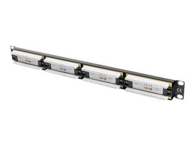 Lanberg PPU6-1024-B - Krosownica - do montażu na stelażu - CAT 6 - UTP - RJ-45 X 24 - RAL 9004, czarny - 1U - 19"