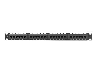 Lanberg PPU6-1024-B - Krosownica - do montażu na stelażu - CAT 6 - UTP - RJ-45 X 24 - RAL 9004, czarny - 1U - 19"