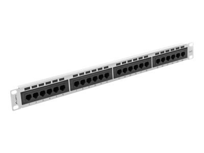 Lanberg PPU6-1024-S - Krosownica - do montażu na stelażu - CAT 6 - UTP - RJ-45 X 24 - RAL 7035, szary - 1U - 19"