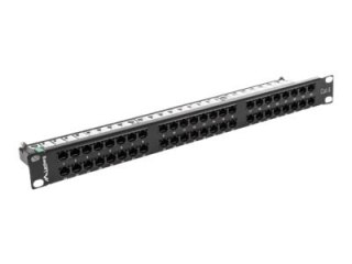 Lanberg PPU6-1048-B - Krosownica - CAT 6 - UTP - RJ-45 X 48 - RAL 9004, czarny - 1U - 19"