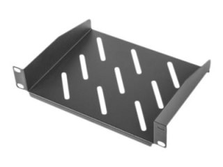Lanberg - Półka do stojaka - RAL 9004, czarny - 1U - 10"