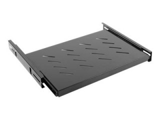 Lanberg - Półka do stojaka - RAL 9004, czarny - 1U - 19"