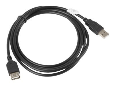 Lanberg - Przedłużacz kabla USB - USB (M) do USB (F) - USB 2.0 - 1.8 m - czarny