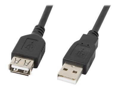 Lanberg - Przedłużacz kabla USB - USB (M) do USB (F) - USB 2.0 - 1.8 m - czarny