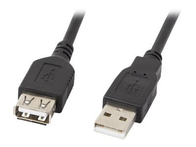 Lanberg - Przedłużacz kabla USB - USB (M) do USB (F) - USB 2.0 - 300 V - 70 cm - czarny