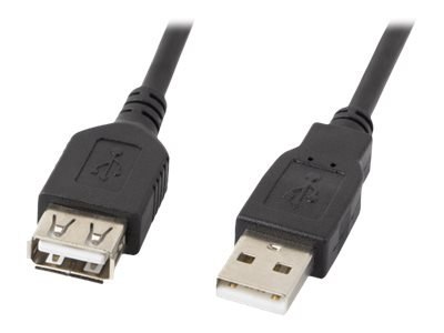 Lanberg - Przedłużacz kabla USB - USB (M) do USB (F) - USB 2.0 - 5 m - czarny