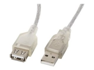 Lanberg - Przedłużacz kabla USB - USB (M) do USB (F) - USB 2.0 - 5 m - przezroczysty