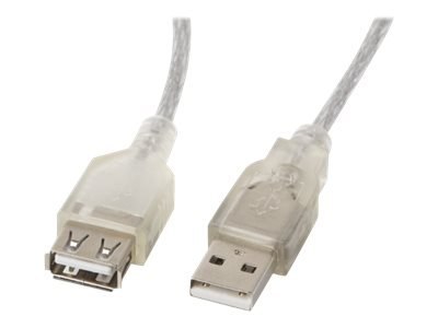 Lanberg - Przedłużacz kabla USB - USB (M) do USB (F) - USB 2.0 - 5 m - przezroczysty