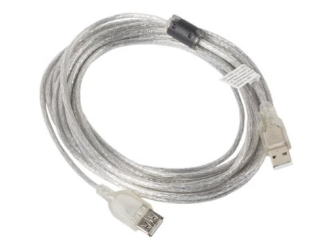 Lanberg - Przedłużacz kabla USB - USB (M) do USB (F) - USB 2.0 - 5 m - przezroczysty
