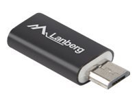 Lanberg - Przejściówka USB - USB-C (F) do Micro-USB Typ B (M) - USB 2.0 - czarny